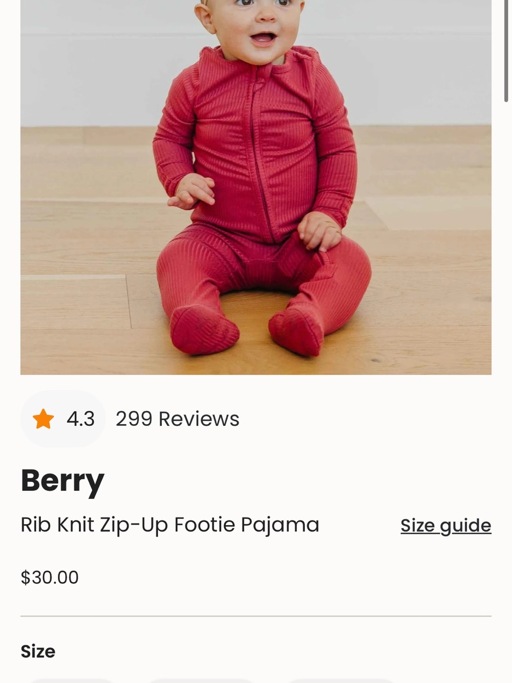 Copper Pearl “Berry” Rib Knit Zip-Up Footie Pajama - Berry - Unbranded